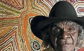 WINNING ARTIST: Last year’s Telstra Art Award winner Mr Donegan with his work Papa Tjukurpa, Pukara. WINNING ARTIST: Last year’s Telstra Art Award winner Mr Donegan with his work Papa Tjukurpa, Pukara.